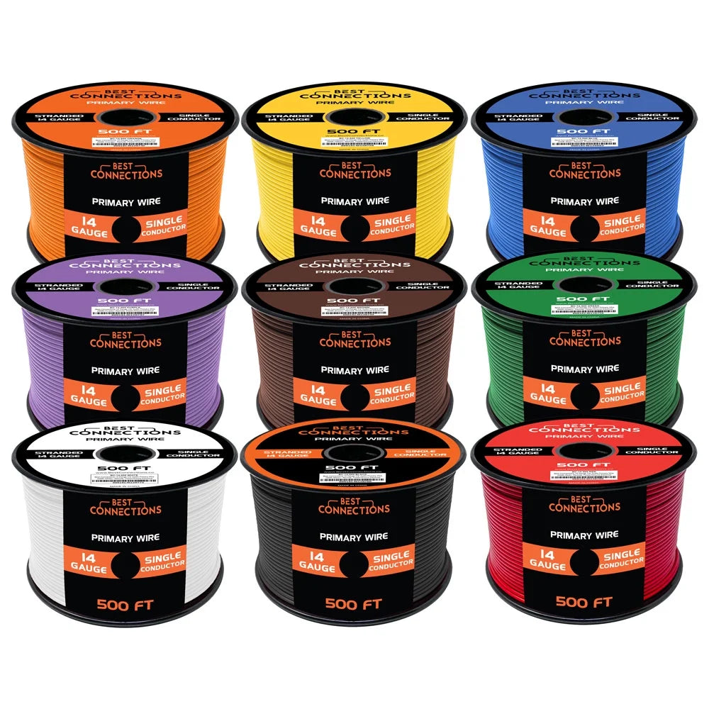 14 Gauge Automotive Primary Wire 500ft 9 Color Q469