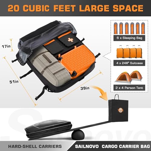 Waterproof 20 Cubic Feet Rooftop Cargo Carrier Bag X223
