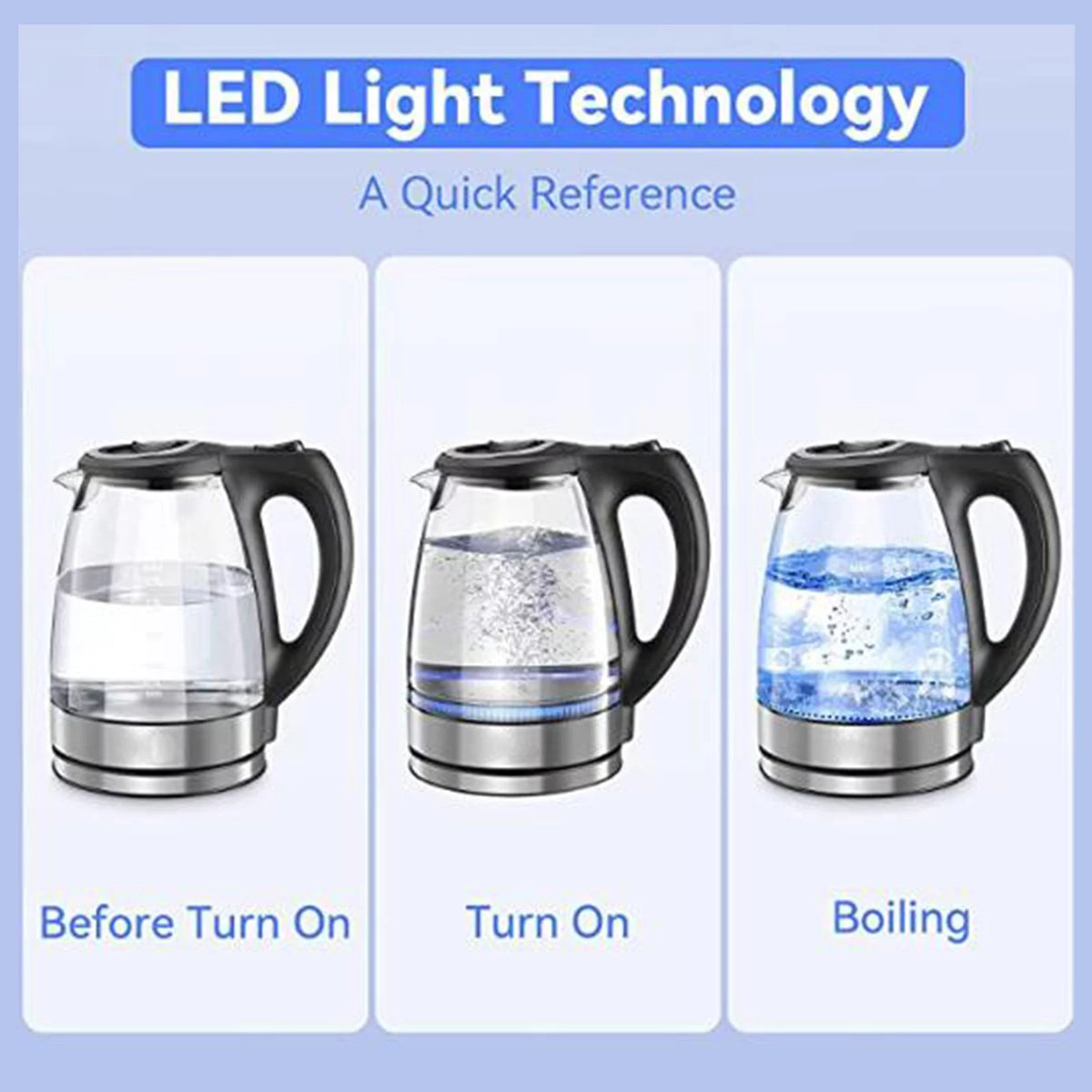 1.7L 1500W Glass Electric Kettle Y579858