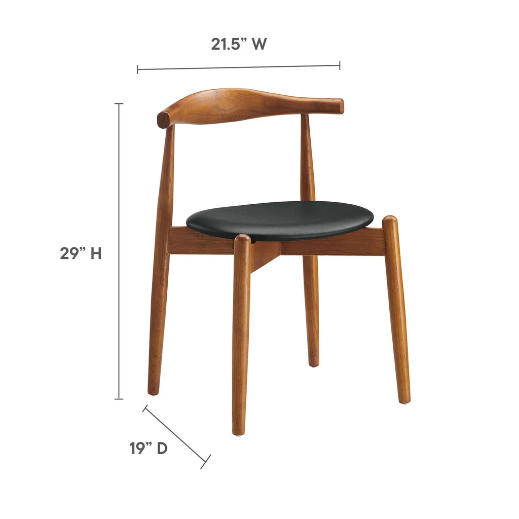 Dark Walnut Black Dining Side Chair J465