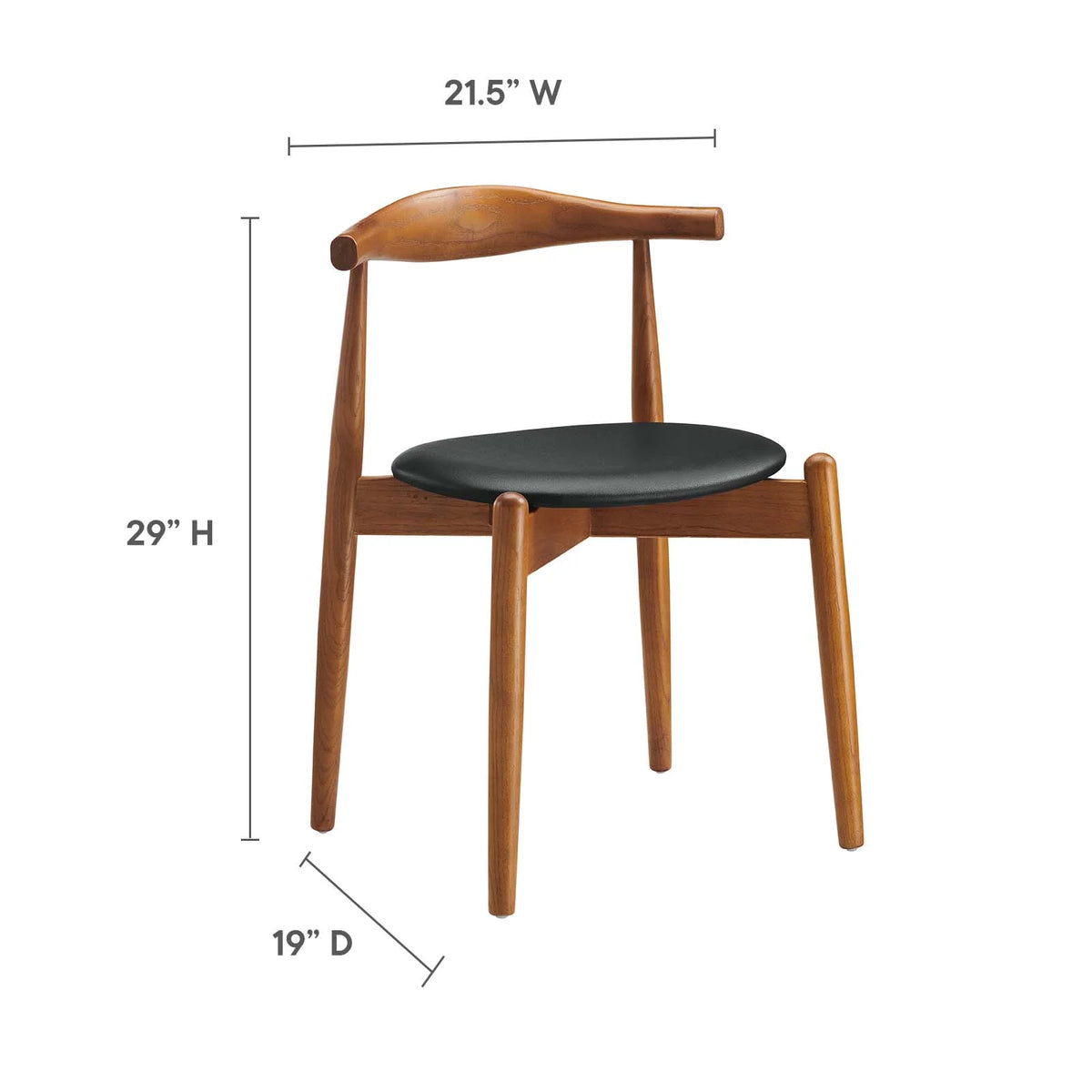 Dark Walnut Black Dining Side Chair J465