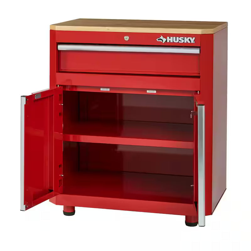 24-Gauge Steel 1-Drawer 2-Door Garage Base Cabinet in Red N6050
