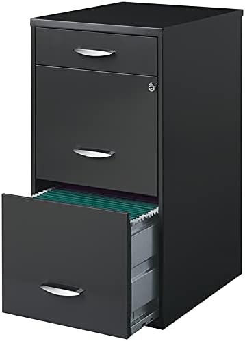 18 inch 3 Drawer Metal File Cabinet Charcoal T518