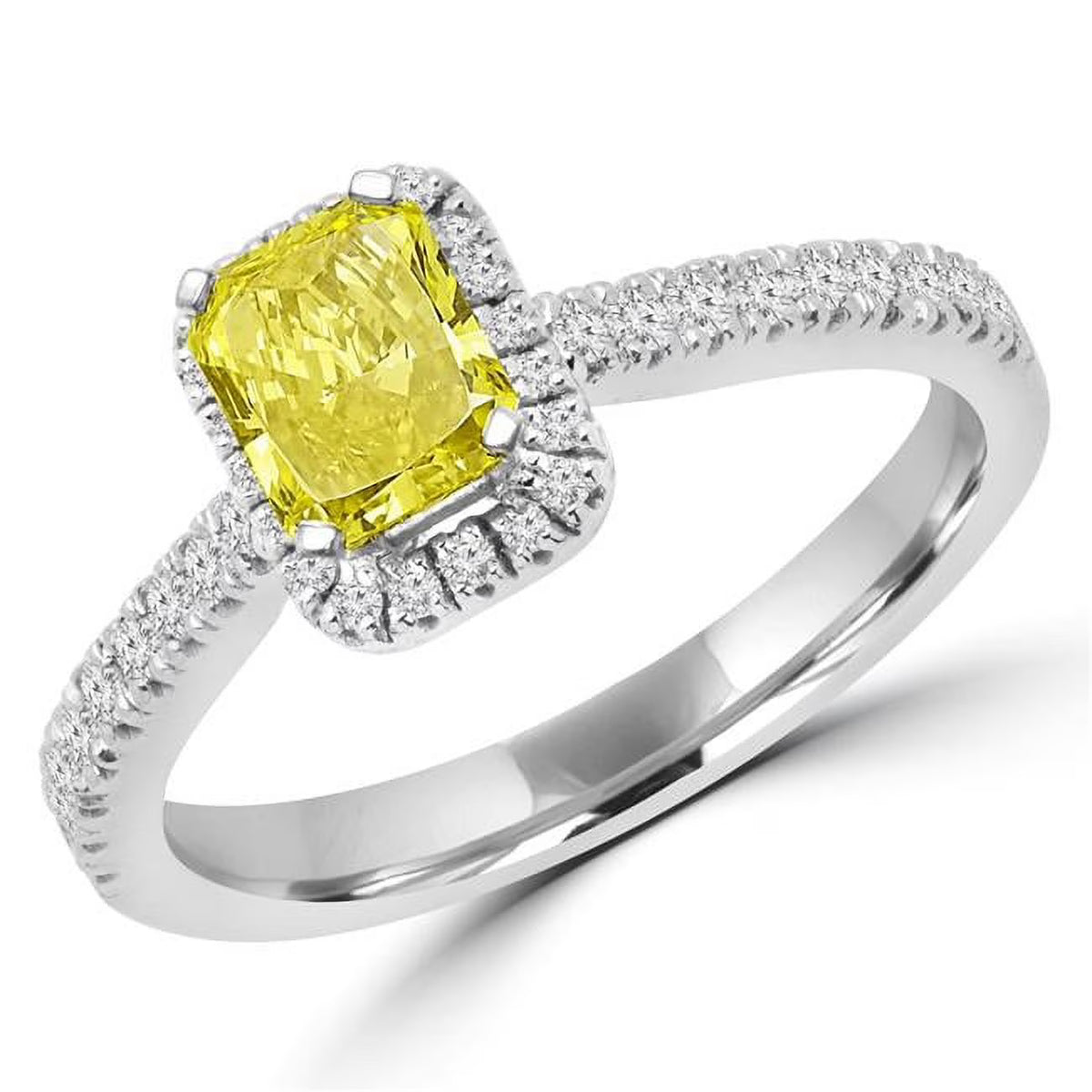14K Radiant Yellow Diamond Halo Engagement Ring Y89774