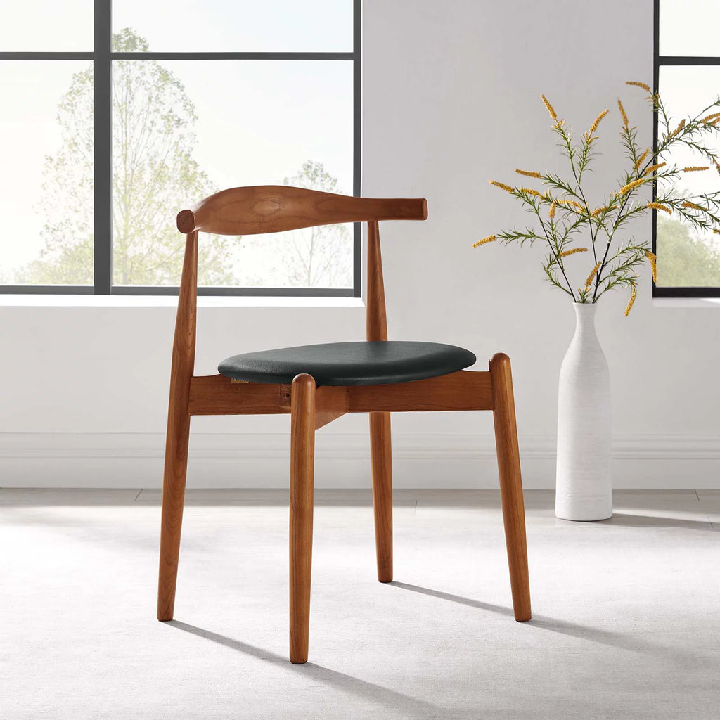 Dark Walnut Black Dining Side Chair J465