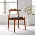 Dark Walnut Black Dining Side Chair J465