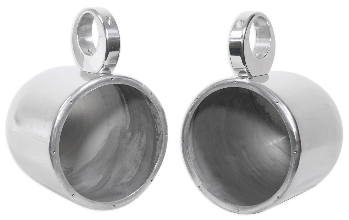 2 8” Silver Wakeboard Tower Enclosure Pods For Pioneer TS-MR2040 Marine Speakers U339333