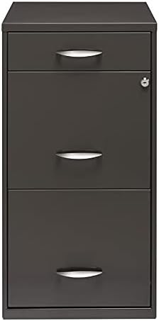 18 inch 3 Drawer Metal File Cabinet Charcoal T518