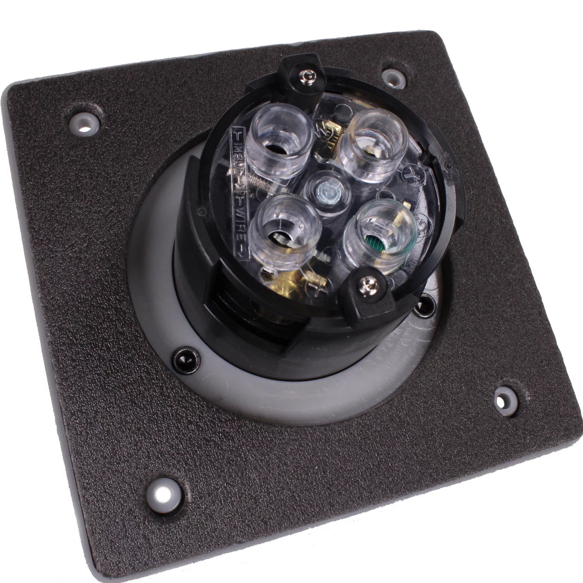20A 125/250 Volt Flush Mounting Locking Wall Receptacle Outlet, Black Industrial Grade A83417