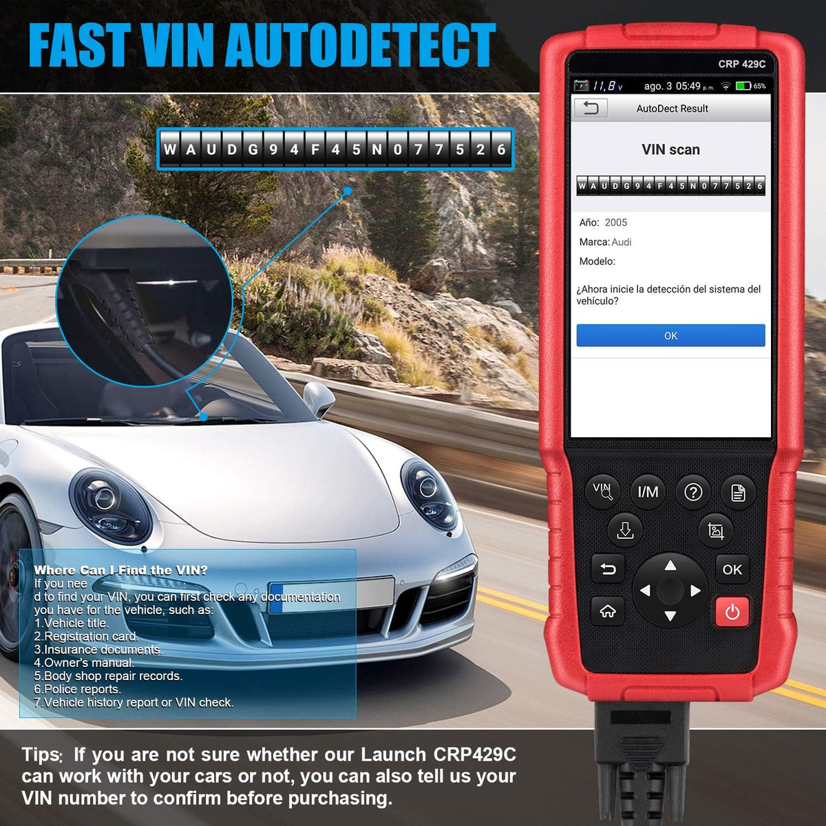 OBD2 Scanner Auto Diagnostic Tool H833016