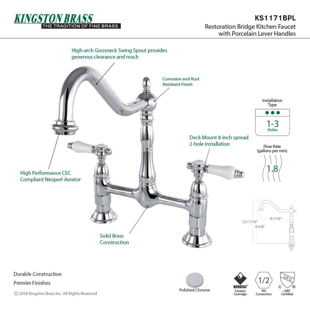 Brushed Nickel Bridge Kitchen Faucet A26021