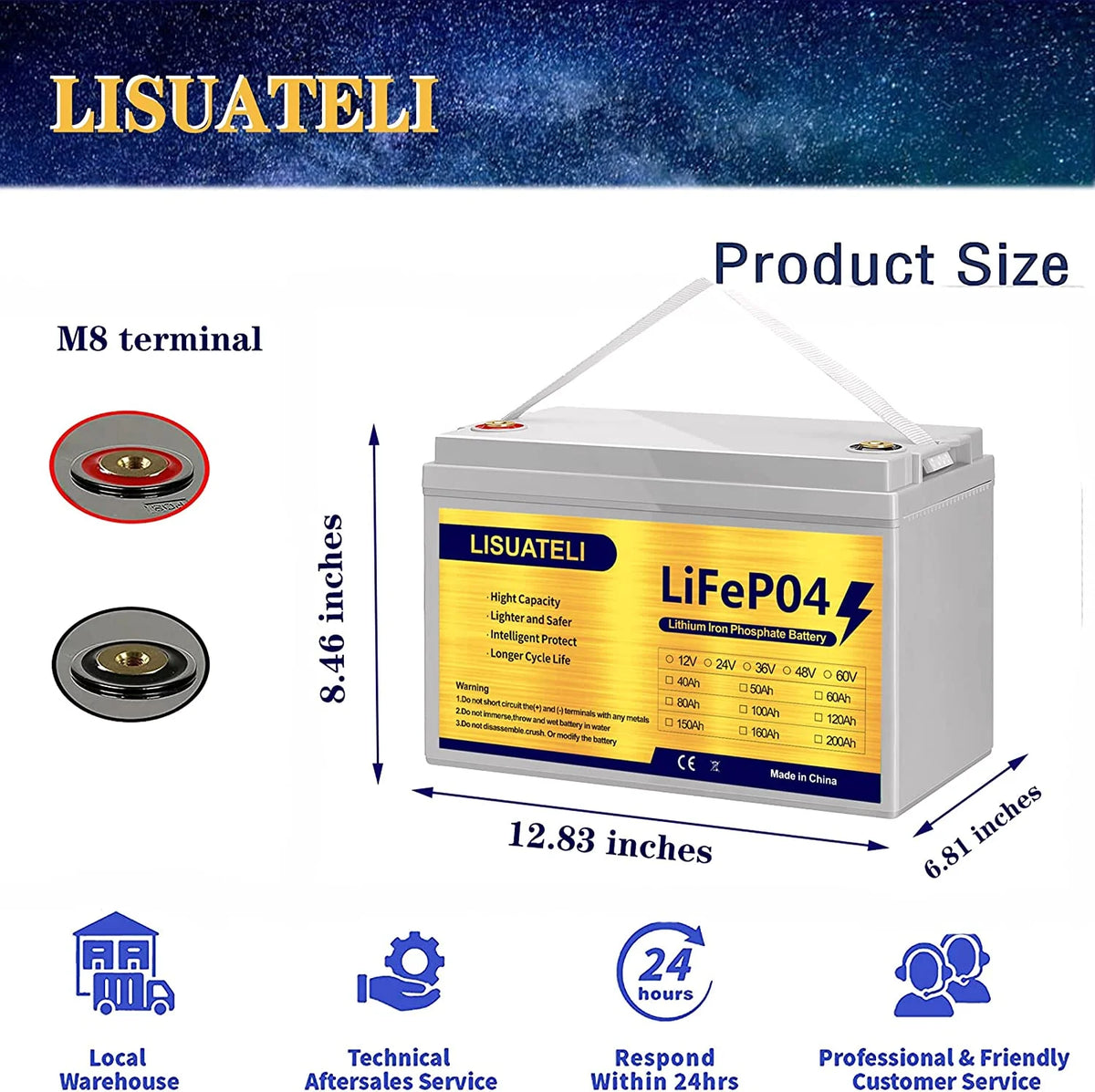 12V 100Ah Lifepo4 Lithium Battery S82330