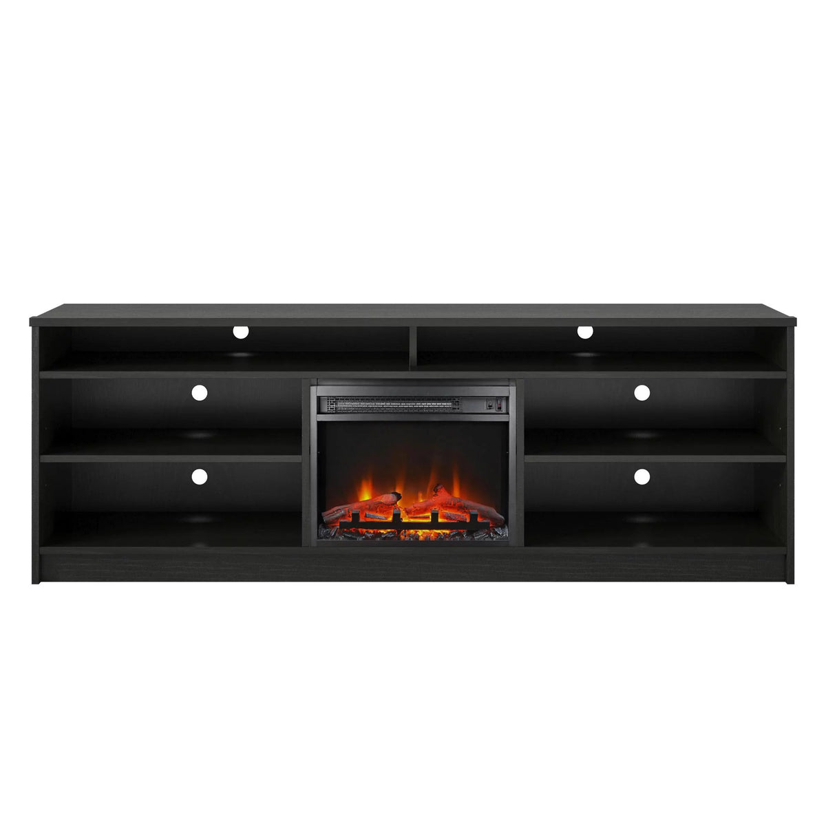 75" TV Stand with Electric Fireplace and 6 Shelves D18283