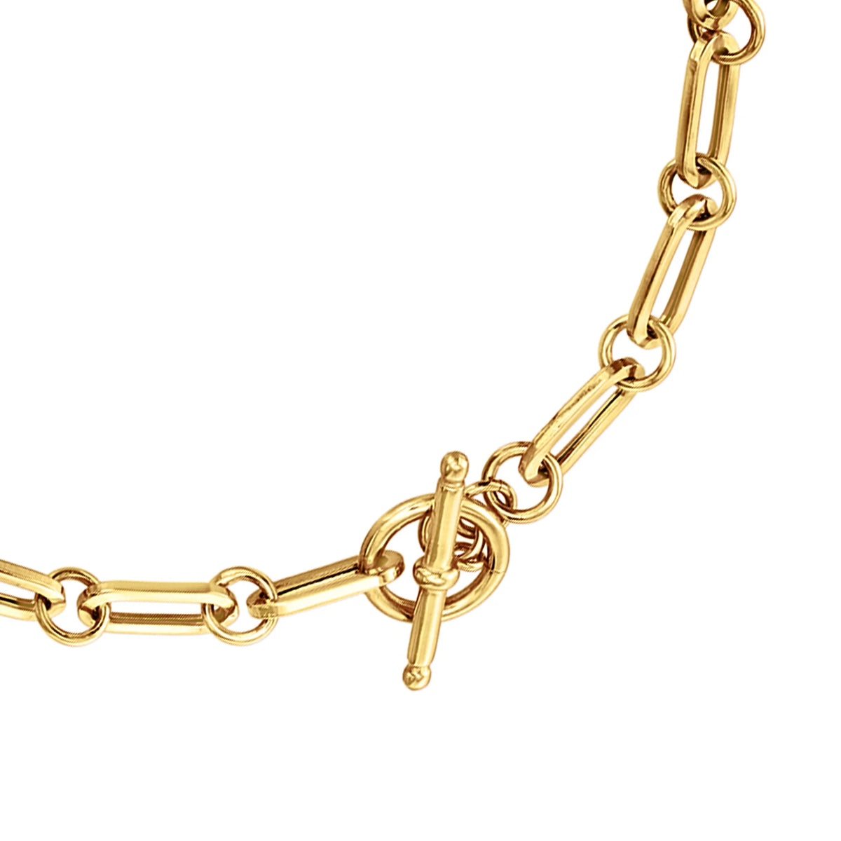 18kt Gold Over Sterling Paper Clip Link Necklace A86633