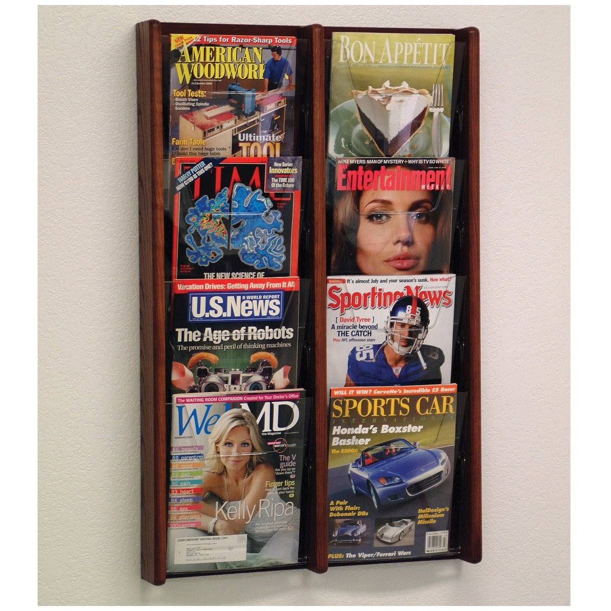 Black & Mahogany 8 Pocket Wall Display A3411