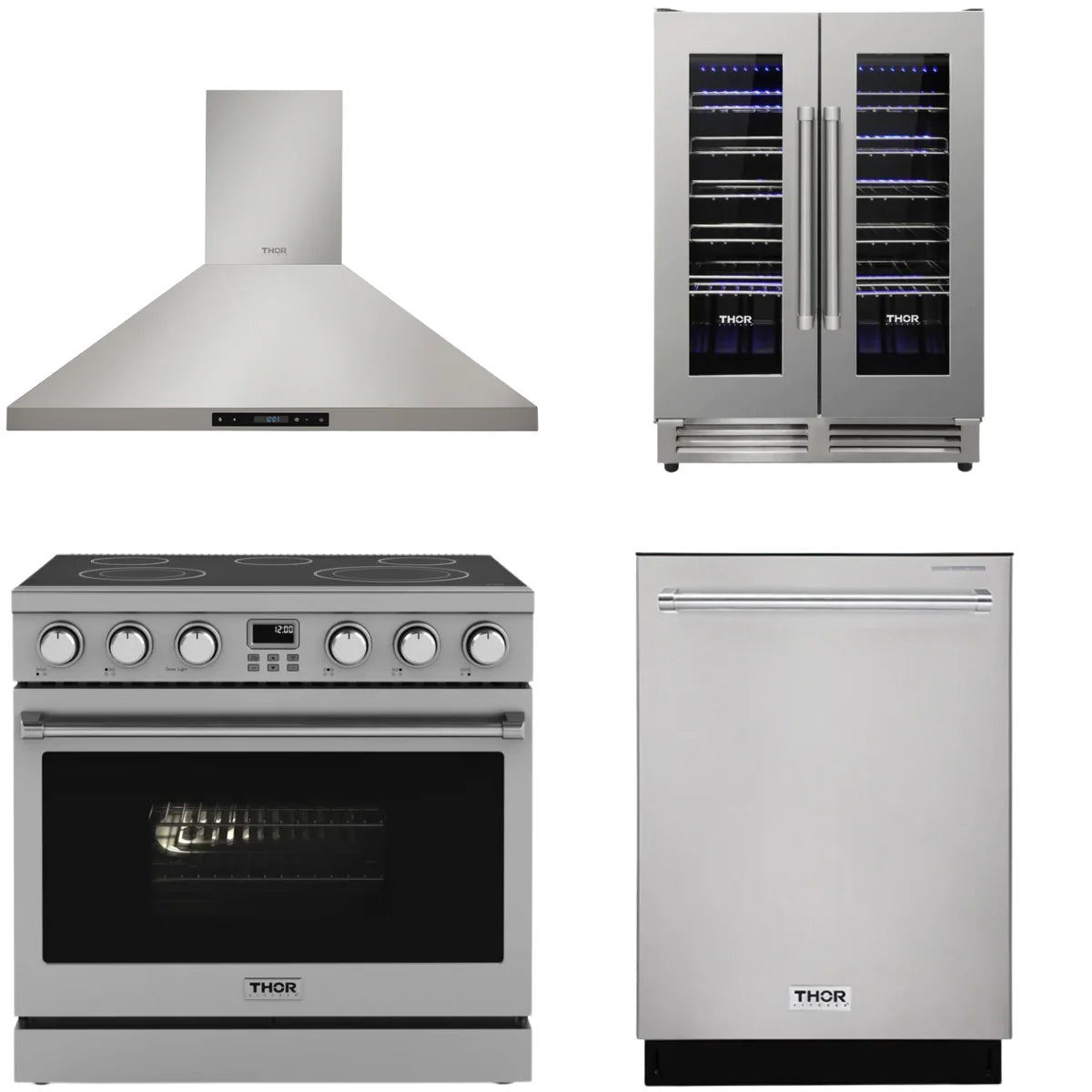 36 Electric Range, Range Hood, Dishwasher and Wine Cooler B516053